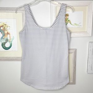 Lululemon Gray & White Striped Tank Top Size 10